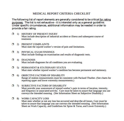 Medical Report Template Free Report Templates