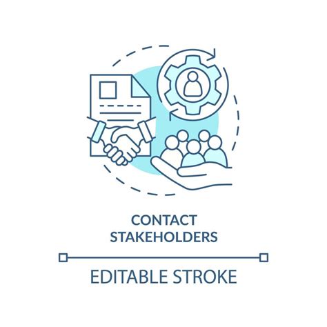 Contact Stakeholders Turquoise Concept Icon Step Of Stakeholder