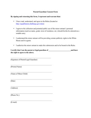 Fillable Online Whitehouse Parent Guardian Consent Form By Signing And