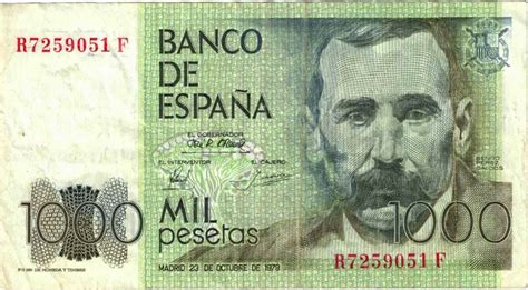 Spain 1000 Pesetas 1979 Banknote 1979 10 23 KM 158 EF 40 45 MA Shops