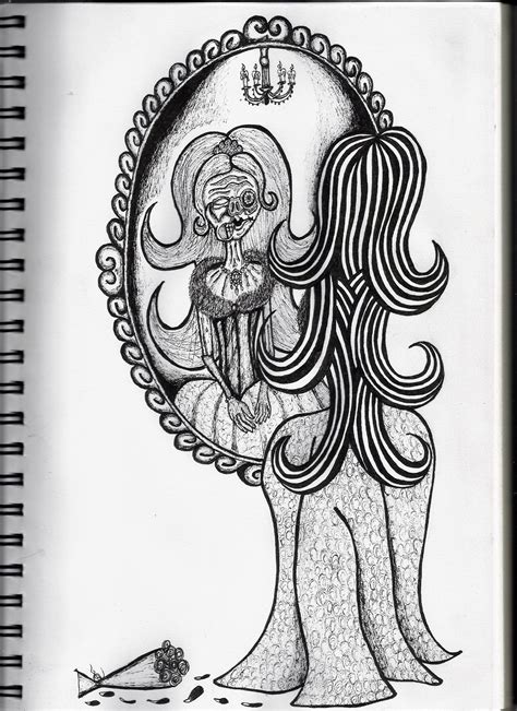 Mirror Mirror Mirror Humanoid Sketch Drawings Art