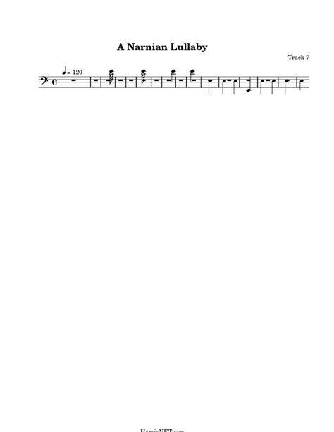 A Narnian Lullaby Sheet Music A Narnian Lullaby Score •