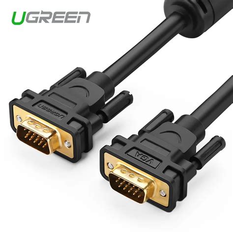 Ugreen 1080p Vga Cable Vga To Vga Flat Cable Male To Male Black Braided