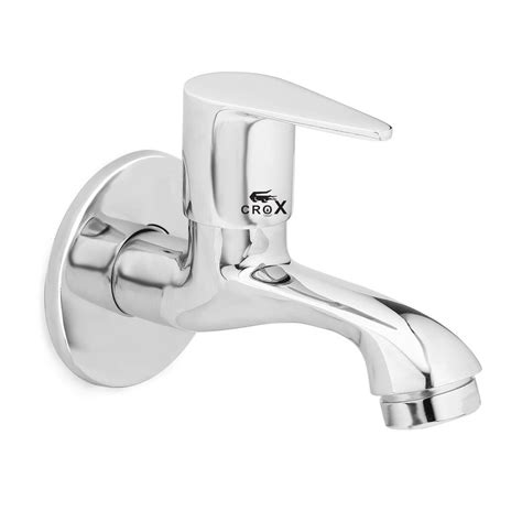 Silver Crox Brass Long Body Tap For Bathroom Fitting Size 15mm Hole