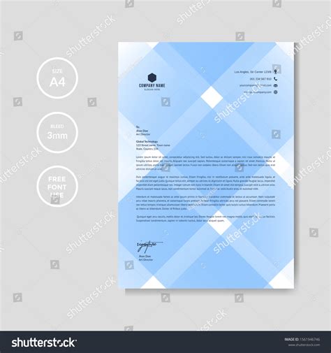 Professional Blue Letterhead Graphic Template Stock Vector Royalty Free 1561946746 Shutterstock