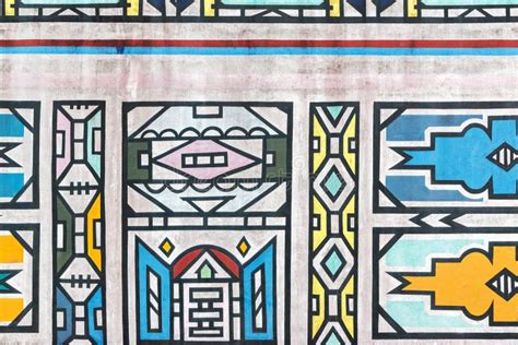 Traditional African Ndebele Patterns on the Wall. Stock Photo - Image of bright, indigenous ...