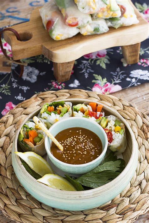 Rollitos Vietnamitas Con Salsa De Cacahuete Picante Receta Saludable