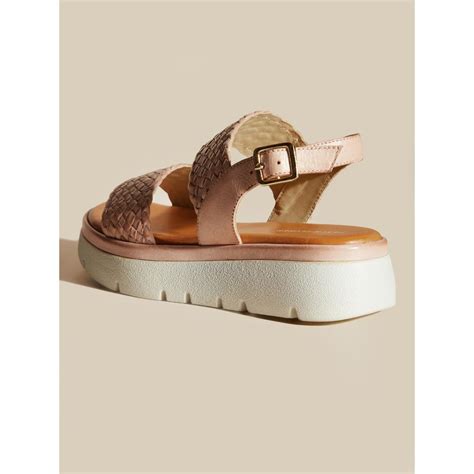 Buy Peach Flores Women Nude Woven Sandals Online