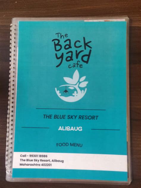 Menu At The Backyard Caf Alibaug Alibag