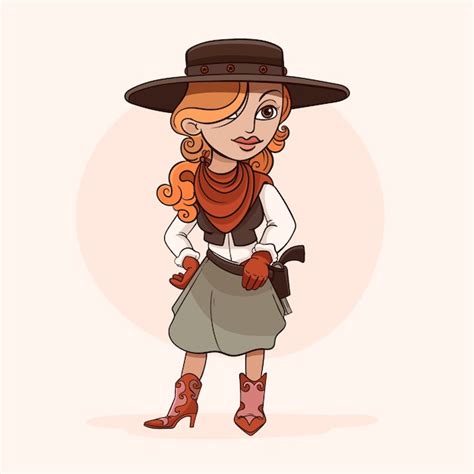 Ilustra O De Desenho Animado De Cowgirl Desenhada Vetor Gr Tis