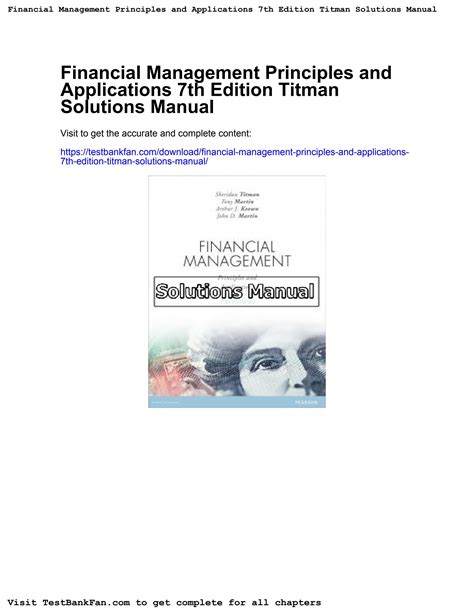 Fulldownloadfinancial Management Principles And Applications 7th Edition Titman Solutions