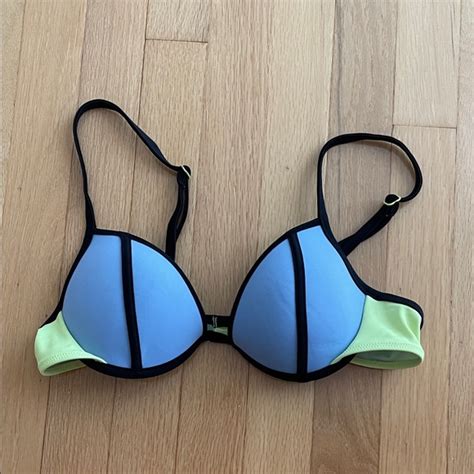 Victoria S Secret Swim Victorias Secret Blue And Yellow Bikini Top