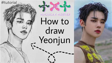 Txt How To Draw Yeonjun Tutorial Drawing Full Processkpop Idol