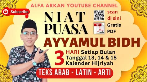 Niat Puasa Ayyamul Bidh Muharam Arab Latin Arti Gratis