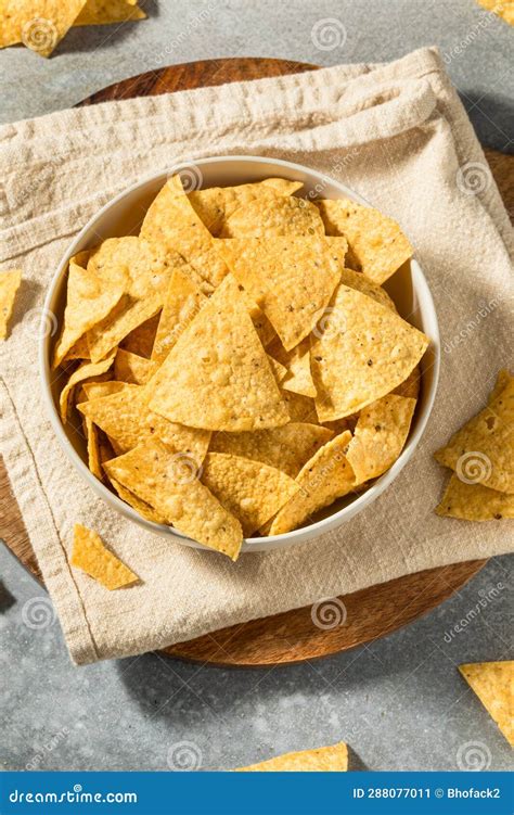 Homemade Triangle Tortilla Corn Chips Stock Image Image Of Snack