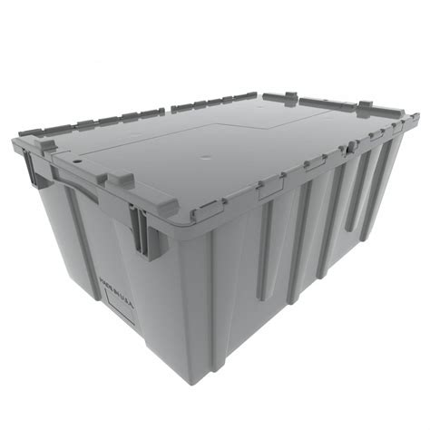 Buy Heavy-Duty Attached Lid Plastic Tote - Storage Container - Pac-King LLC