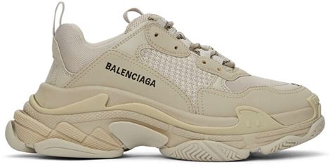 Balenciaga Beige Triple S Sneakers Shopstyle