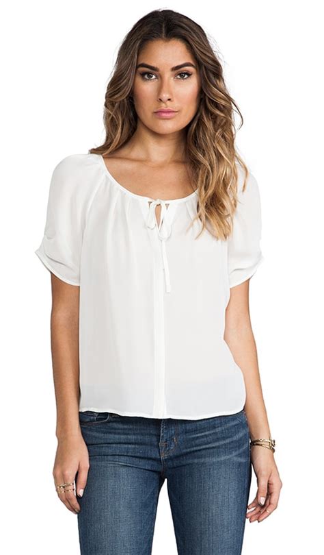 Joie Berkeley Matte Silk Blouse In Porcelain REVOLVE