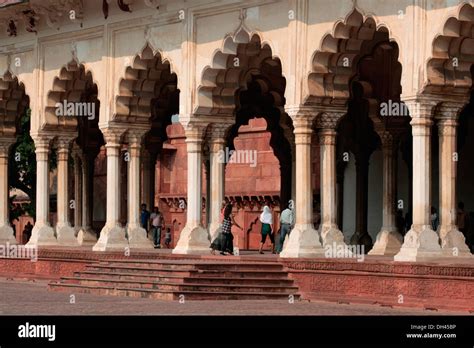 Pillars And Arches Of Diwan I Aam Agra Fort Uttar Pradesh India Asia