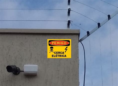 Placa Advertência Perigo Protegido Cerca Elétrica 3 Unidade Mercado Livre