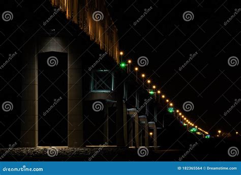 Starry Bridge during Night stock photo. Image of silhouette - 182365564