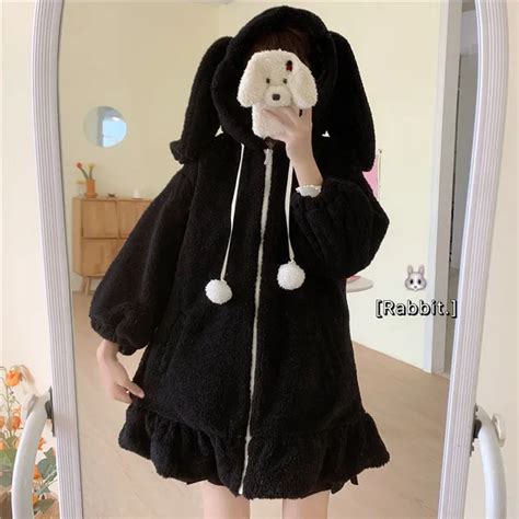 Kawaii Rabbit Ears Hooded Coat Kuru Store