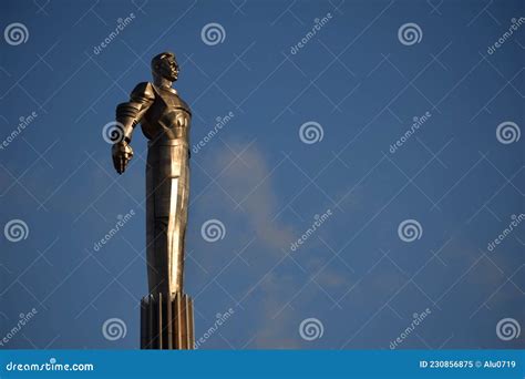 Monument To The First Cosmonaut Yuri Gagarin In Moscow Stock Image