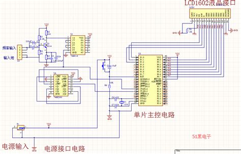 单片机频率计程序 74hc14整形电路74hc390分频电路 Proteus仿真原理图 51单片机