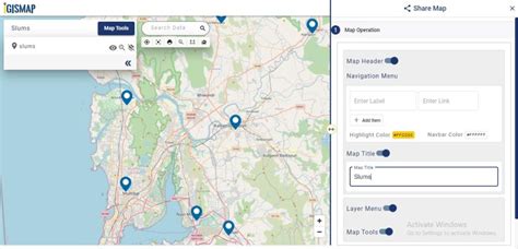 Map the locations of slums and embed the map on your website