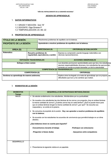 Sesiòn matemàtica Resolemos problemas de equilibrio con la balanza 22