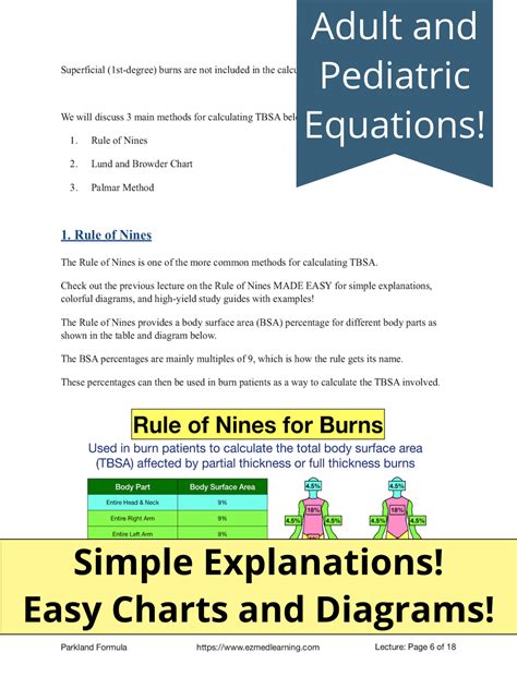 Parkland Formula for Burns PDF Calculator: Example Practice Questions ...