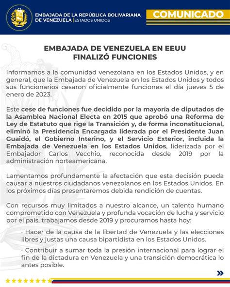 Embajada De Venezuela Ante Estados Unidos On Twitter Atenci N Ayer