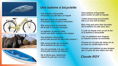 Une Baleine Bicyclette De Claude Roy Youtube