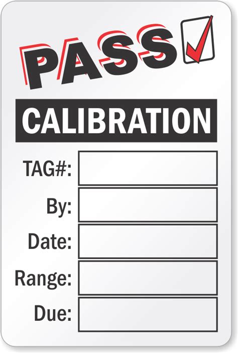 Pass Calibration Write On Label SKU QC 0172