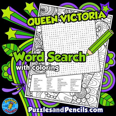 Queen Victoria Word Search Puzzle With Coloring Women In History