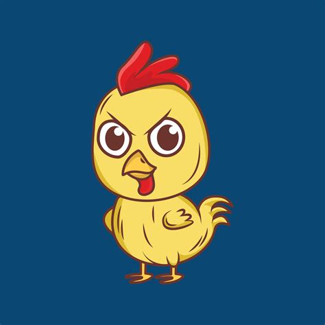 Cute Angry Chicken Cartoon Sticker vector Illustration 23288007 Vector Art at Vecteezy