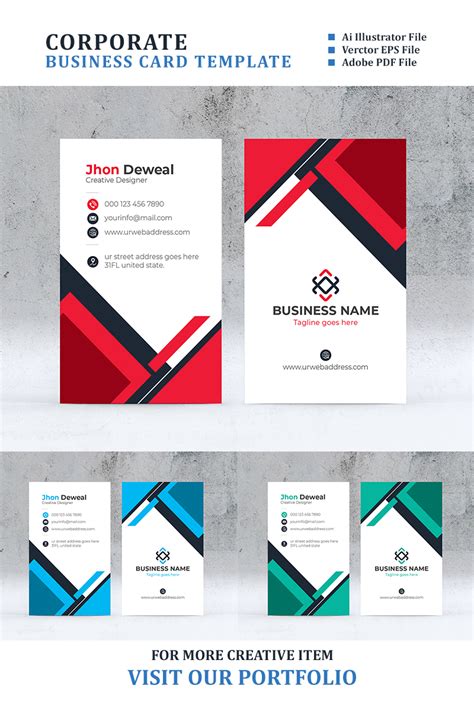 Creative Vertical Business Card Template Designs Entheosweb