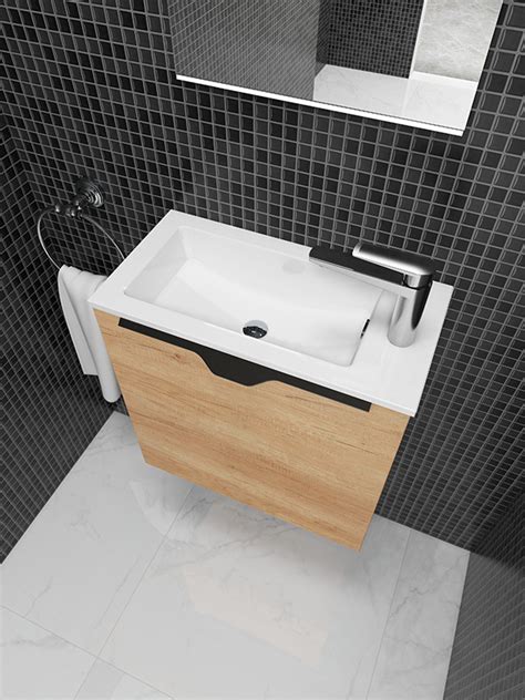 M Series 500mm Wall Mounted Basin Cabinet Single Door 255mm Deep With