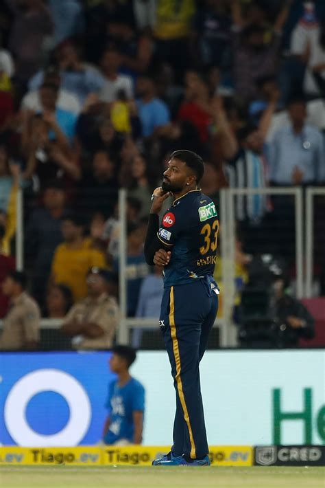 Hardik Pandya Looks On During An Ambati Rayudu Onslaught Espncricinfo