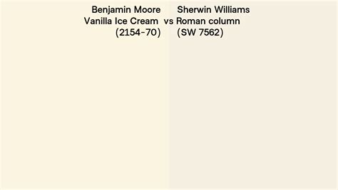 Benjamin Moore Vanilla Ice Cream 2154 70 Vs Sherwin Williams Roman