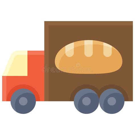 Bread Truck Vector Food Truck Flat Style Icon Stock Vector