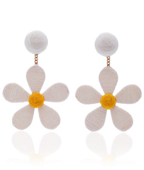 Daisy Earrings Rebecca De Ravenel Drop White Yellow Flower Katie