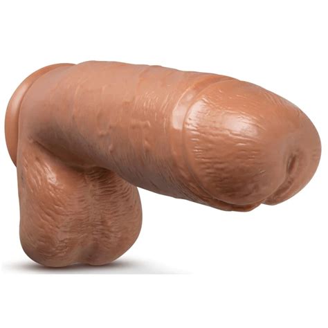 Huge Dildo Au Naturel 10in W Balls Mocha Blush Satisfaction