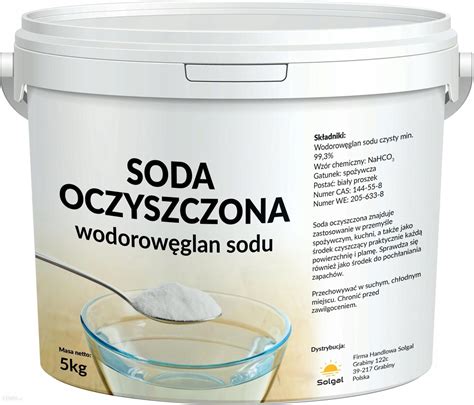 Solgal Soda Oczyszczona Spożywcza Wodorowęglan Sodu 5Kg Oknosolarne