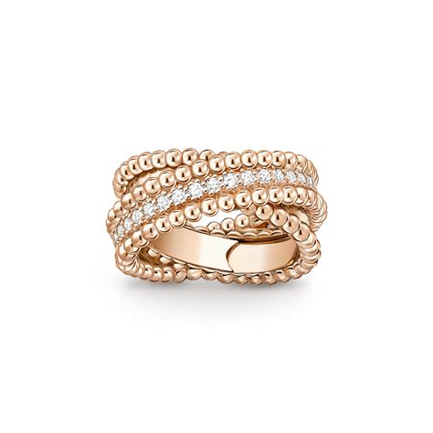 Perlée diamonds duo ring 18K rose gold Diamond Van Cleef Arpels