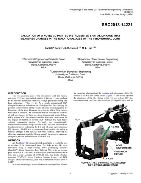 PDF Validation Of A Novel 3D Printed Instrumented Spatial Linkage