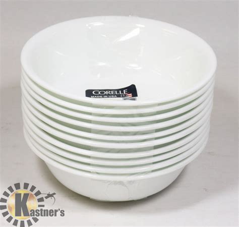 LOT OF 10 CORELLE WINTER FROST WHITE 18-OZ BOWLS