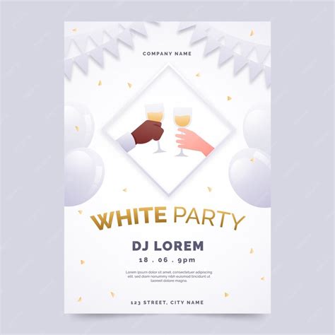 Free Vector Gradient White Party Poster Template