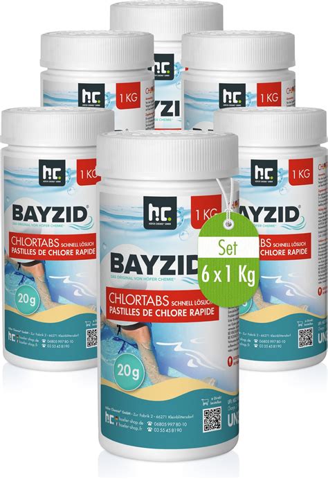 5 kg Pool Chlor Tabletten 20g BAYZID schnell löslich mit 56