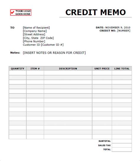 Credit Memo Template 18 Free Word Excel Pdf Documents Download Free And Premium Templates